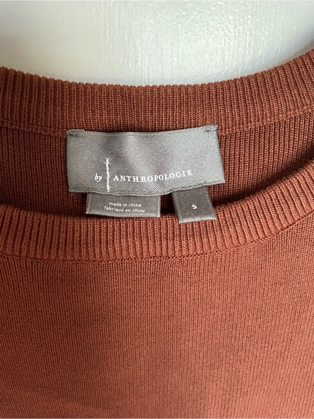 Anthropologie Rust Layered Peplum Top with Faux Vest Sz S Floral Puff Sleeves - Picture 2 of 4